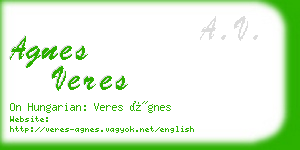 agnes veres business card